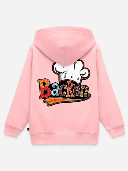 Bäckerei Motiv mit Bäckerhut - Kinder Premium Organic Zip Hoodie - Rosa