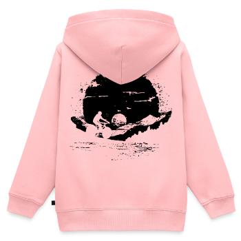Fahrradfahrer Skizze - Kinder Premium Organic Zip Hoodie - Rosa - Hinten - AI Model Kid Female (0cm)