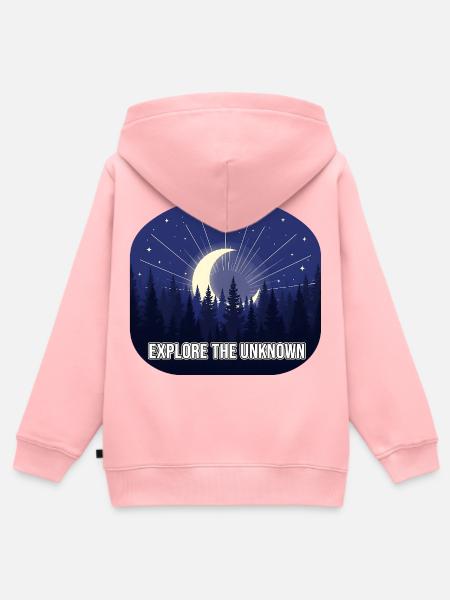 Erkunde das Unbekannte Mondwald - Kinder Premium Organic Zip Hoodie - Rosa