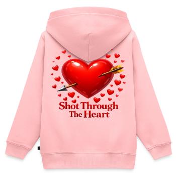 Herz mit Pfeil - Kinder Premium Organic Zip Hoodie - Rosa - Hinten - AI Model Kid Female (0cm)