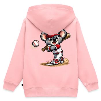 Koala Baseball - Kinder Premium Organic Zip Hoodie - Rosa - Hinten - AI Model Kid Female (0cm)