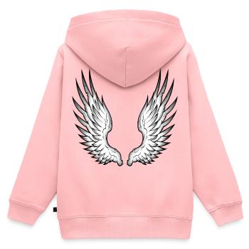 angel wings - Kinder Premium Organic Zip Hoodie - Rosa - Hinten - AI Model Kid Female (0cm)