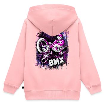 BMX / Bmx / bmx / Geschenkidee / Geburtstag - Kinder Premium Organic Zip Hoodie - Rosa - Hinten - AI Model Kid Female (0cm)