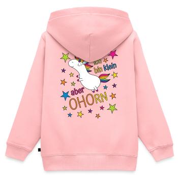 Einhorn Ich bin klein aber ohorn - klein aber oho - Kinder Premium Organic Zip Hoodie - Rosa - Hinten - AI Model Kid Female (0cm)