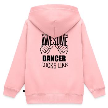 Danse Danse Danse - Sweat Premium à capuche zippé enfant bio - rose - Dos - AI Model Kid Female (0cm)