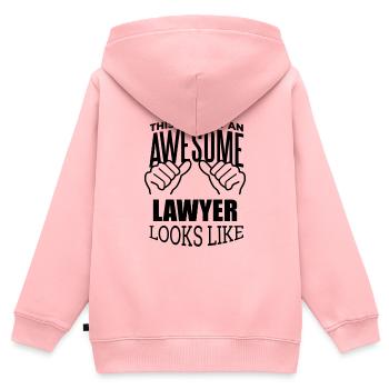 Rechtsanwalt - Kinder Premium Organic Zip Hoodie - Rosa - Hinten - AI Model Kid Female (0cm)