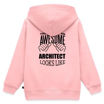 Architekt Architekt Architekt Architekt - Kinder Premium Organic Zip Hoodie - Rosa - Hinten - AI Model Kid Female (0cm)