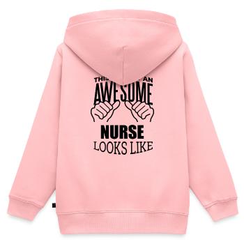 Krankenschwester, Schwester, Krankenschwester - Kinder Premium Organic Zip Hoodie - Rosa - Hinten - AI Model Kid Female (0cm)