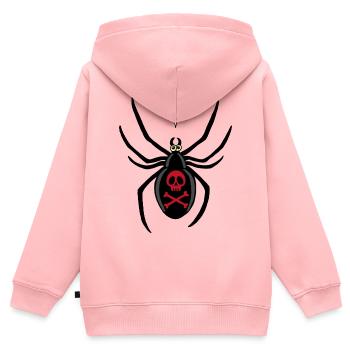 Araignée veuve noire amoureuse - Sweat Premium à capuche zippé enfant bio - rose - Dos - AI Model Kid Female (0cm)