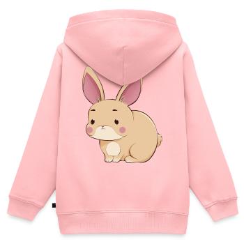Lièvre - Sweat Premium à capuche zippé enfant bio - rose - Dos - AI Model Kid Female (0cm)