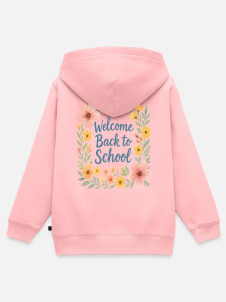 Blumendesign für den Schulanfang - Kinder Premium Organic Zip Hoodie - Rosa