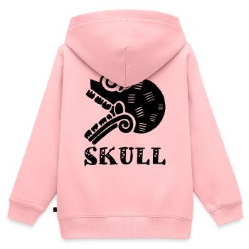 Schwarzer Stammesschädel - Kinder Premium Organic Zip Hoodie - Rosa - Hinten - AI Model Kid Female (0cm)