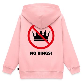 Keine Könige! (Protestdesign / POS 2C) - Kinder Premium Organic Zip Hoodie - Rosa - Hinten - AI Model Kid Female (0cm)