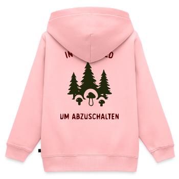 In den Wald zum Abschalten - Nature & Pilze - Kinder Premium Organic Zip Hoodie - Rosa - Hinten - AI Model Kid Female (0cm)