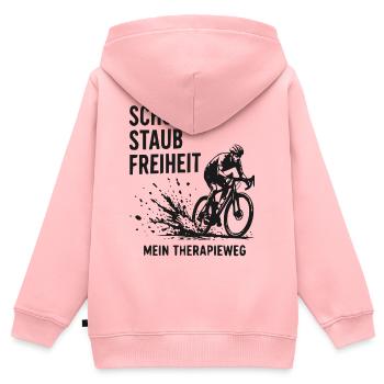 Schotterfreiheit – Therapieweg - Kinder Premium Organic Zip Hoodie - Rosa - Hinten - AI Model Kid Female (0cm)
