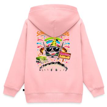 Schulabschluss 2026 - das WLAN hat fertig - Kinder Premium Organic Zip Hoodie - Rosa - Hinten - AI Model Kid Female (0cm)