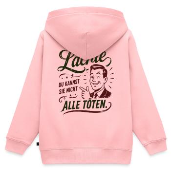 Lächle Spruch Porträt Retro - Kinder Premium Organic Zip Hoodie - Rosa - Hinten - AI Model Kid Female (0cm)
