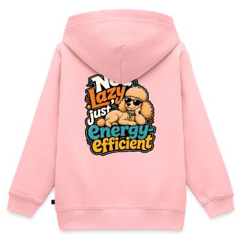 Pudel - Kinder Premium Organic Zip Hoodie - Rosa - Hinten - AI Model Kid Female (0cm)