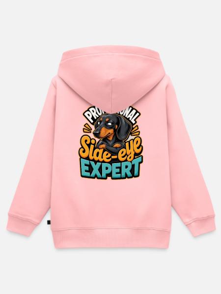 Dackel - Kinder Premium Organic Zip Hoodie - Rosa