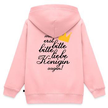 Du musst erst "Bitte, bitte liebe Königin sagen!" - Kinder Premium Organic Zip Hoodie - Rosa - Hinten - AI Model Kid Female (0cm)