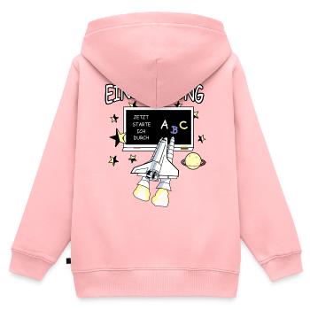 Einschulung - Kinder Premium Organic Zip Hoodie - Rosa - Hinten - AI Model Kid Female (0cm)