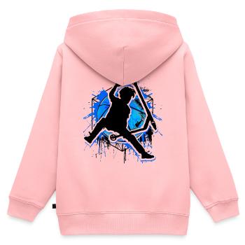 Scooter - Stuntscooter - Trottinett - Roller Blau - Kinder Premium Organic Zip Hoodie - Rosa - Hinten - AI Model Kid Female (0cm)