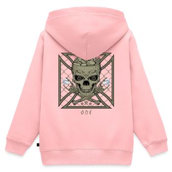 Gehirn Crash eins - Kinder Premium Organic Zip Hoodie - Rosa - Hinten - AI Model Kid Female (0cm)