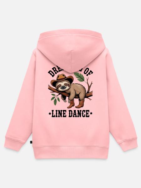 Faultier Cowboy auf Ast - Kinder Premium Organic Zip Hoodie - Rosa