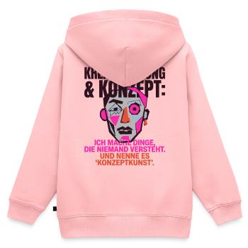 Brutalismus Truth Architektur Design - Kinder Premium Organic Zip Hoodie - Rosa - Hinten - AI Model Kid Female (0cm)