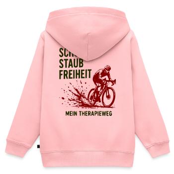 Schotter Staub Freiheit – Therapieweg - Kinder Premium Organic Zip Hoodie - Rosa - Hinten - AI Model Kid Female (0cm)