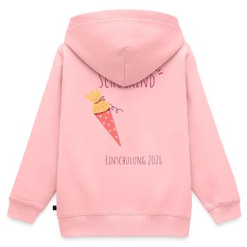 Schulkind Einschulung 2026 personalisierbar - Kinder Premium Organic Zip Hoodie - Rosa - Hinten - AI Model Kid Female (0cm)