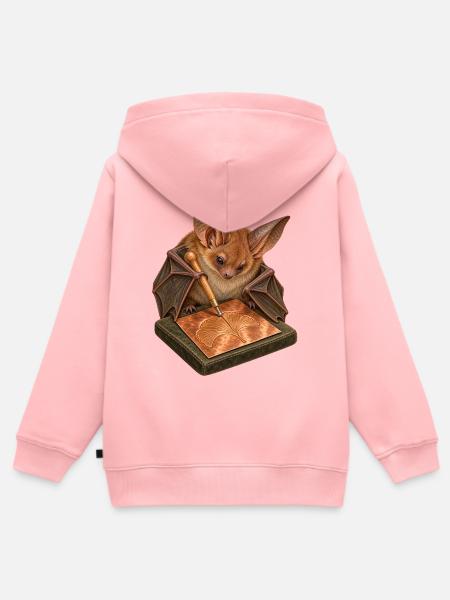 Fledermaus prägt ein Kupferblatt - Kinder Premium Organic Zip Hoodie - Rosa