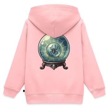 Das Spinnennetz in der Kristallkugel - Kinder Premium Organic Zip Hoodie - Rosa - Hinten - AI Model Kid Female (0cm)
