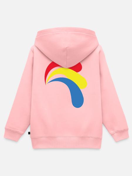 Primärfarbene Bogenformen - Kinder Premium Organic Zip Hoodie - Rosa