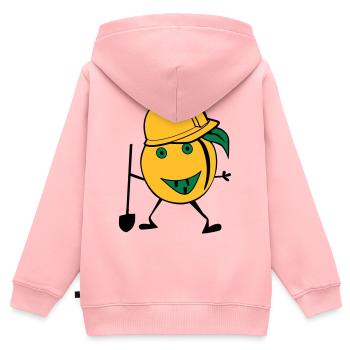 Orangen Bauarbeiter - Kinder Premium Organic Zip Hoodie - Rosa - Hinten - AI Model Kid Female (0cm)