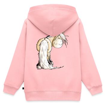 Funny Norwegian Fjord Horse - Kids Premium Organic Zip-up Hoodie - rose - Back - AI Model Kid Female (0cm)