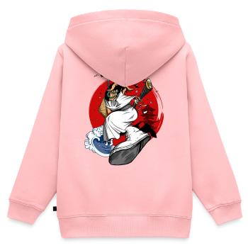 Hip-Hop Samurai - Kinder Premium Organic Zip Hoodie - Rosa - Hinten - AI Model Kid Female (0cm)