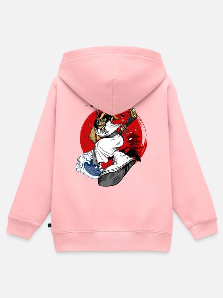 Hip-Hop Samurai - Kinder Premium Organic Zip Hoodie - Rosa