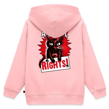 ANIMAL RIGHTS - Kinder Premium Organic Zip Hoodie - Rosa - Hinten - AI Model Kid Female (0cm)