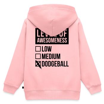 Ballon chasseur - Sweat Premium à capuche zippé enfant bio - rose - Dos - AI Model Kid Female (0cm)