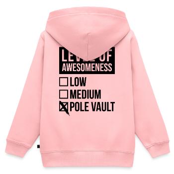 Saut à la perche Saut à la perche Saut à la perche - Sweat Premium à capuche zippé enfant bio - rose - Dos - AI Model Kid Female (0cm)