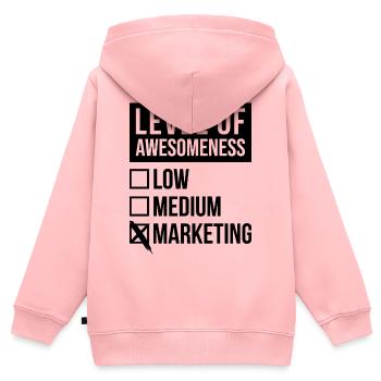 Marketing Marketing Marketing - Kids Premium Organic Zip-up Hoodie - rose - Back - AI Model Kid Female (0cm)