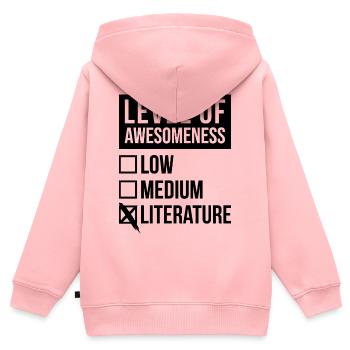 Literatur Literatur Literatur - Kinder Premium Organic Zip Hoodie - Rosa - Hinten - AI Model Kid Female (0cm)