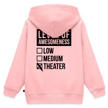 Theater Theater Theater - Kinder Premium Organic Zip Hoodie - Rosa - Hinten - AI Model Kid Female (0cm)