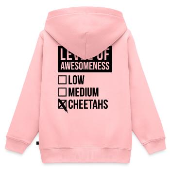 Gepard-Gepard-Gepard - Kinder Premium Organic Zip Hoodie - Rosa - Hinten - AI Model Kid Female (0cm)