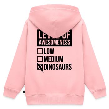 Dinosaurier - Kinder Premium Organic Zip Hoodie - Rosa - Hinten - AI Model Kid Female (0cm)