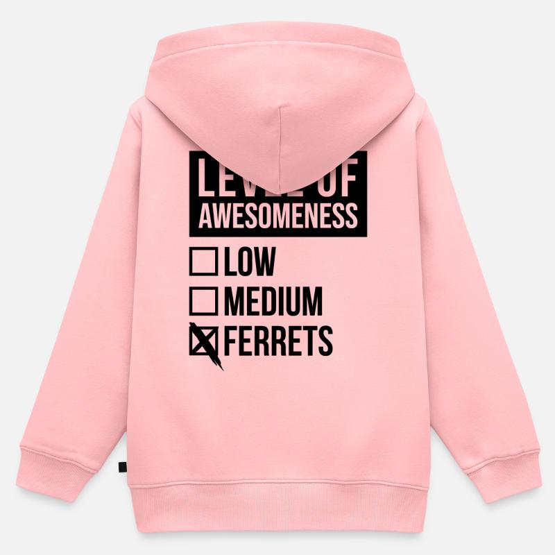 furet - Sweat Premium à capuche zippé enfant bio - rose
