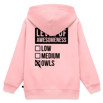 Eule Eule Eule Eule - Kinder Premium Organic Zip Hoodie - Rosa - Hinten - AI Model Kid Female (0cm)