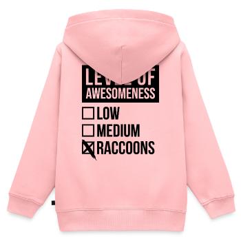 Waschbär Waschbär Waschbär - Kinder Premium Organic Zip Hoodie - Rosa - Hinten - AI Model Kid Female (0cm)