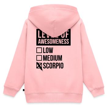 Scorpion Scorpion Scorpion - Sweat Premium à capuche zippé enfant bio - rose - Dos - AI Model Kid Female (0cm)